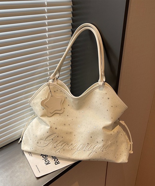 LYEON(リヨン)の「【大容量A4対応】ロゴ刺繍トートバッグ(トートバッグ・レディース・グレイッシュブルー/オフホワイト/ピンク/ブラック・FREE)」の6枚目の写真