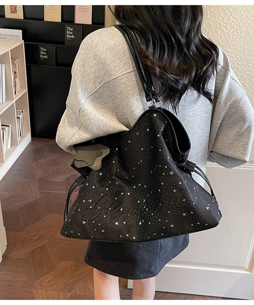 LYEON(リヨン)の「【大容量A4対応】ロゴ刺繍トートバッグ(トートバッグ・レディース・グレイッシュブルー/オフホワイト/ピンク/ブラック・FREE)」の10枚目の写真