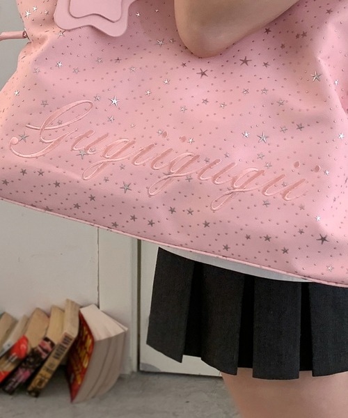 LYEON(リヨン)の「【大容量A4対応】ロゴ刺繍トートバッグ(トートバッグ・レディース・グレイッシュブルー/オフホワイト/ピンク/ブラック・FREE)」の11枚目の写真