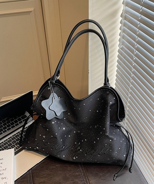 LYEON(リヨン)の「【大容量A4対応】ロゴ刺繍トートバッグ(トートバッグ・レディース・グレイッシュブルー/オフホワイト/ピンク/ブラック・FREE)」の12枚目の写真