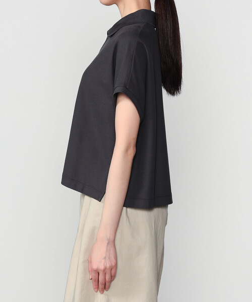handvaerk(ハンドバーク)の「handvaerk | コットンピケ ドルマンスリーブポロシャツ WOMEN(ポロシャツ・レディース・ライトグレー/グリーン系その他/チャコール・S)」の13枚目の写真
