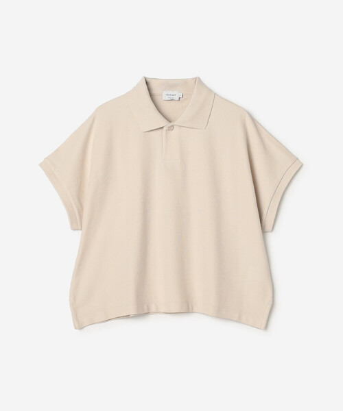handvaerk(ハンドバーク)の「handvaerk | コットンピケ ドルマンスリーブポロシャツ WOMEN(ポロシャツ・レディース・ライトグレー/グリーン系その他/チャコール・S)」の4枚目の写真