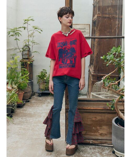 jouetie（ジュエティ）の「グランジダメージTシャツ（Tシャツ/カットソー・レディース・レッド/ブラック/オフホワイト・FREE）」の17枚目の写真