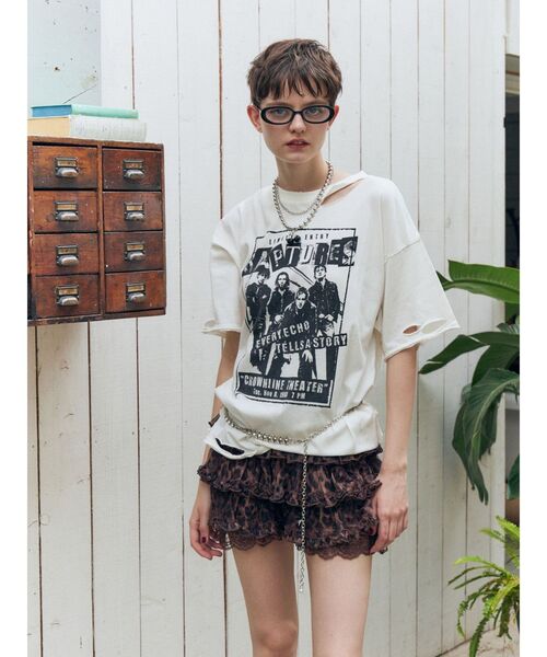 jouetie（ジュエティ）の「グランジダメージTシャツ（Tシャツ/カットソー・レディース・レッド/ブラック/オフホワイト・FREE）」の21枚目の写真