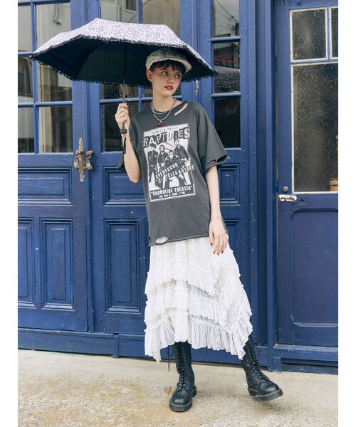 jouetie(ジュエティ)の「グランジダメージTシャツ(Tシャツ/カットソー・レディース・レッド/ブラック/オフホワイト・FREE)」の18枚目の写真