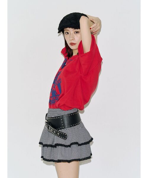 jouetie(ジュエティ)の「グランジダメージTシャツ(Tシャツ/カットソー・レディース・レッド/ブラック/オフホワイト・FREE)」の21枚目の写真