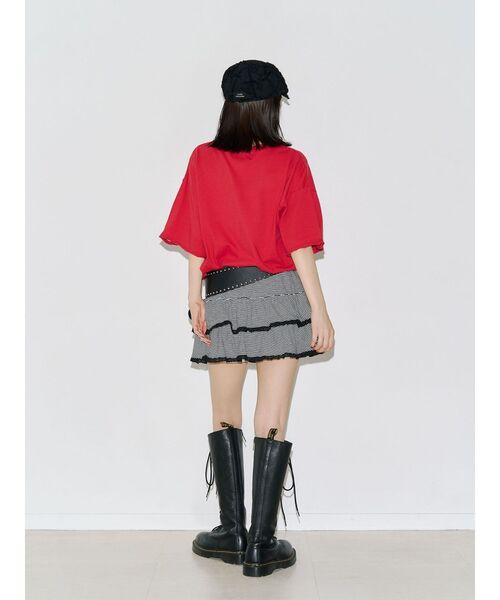 jouetie(ジュエティ)の「グランジダメージTシャツ(Tシャツ/カットソー・レディース・レッド/ブラック/オフホワイト・FREE)」の22枚目の写真