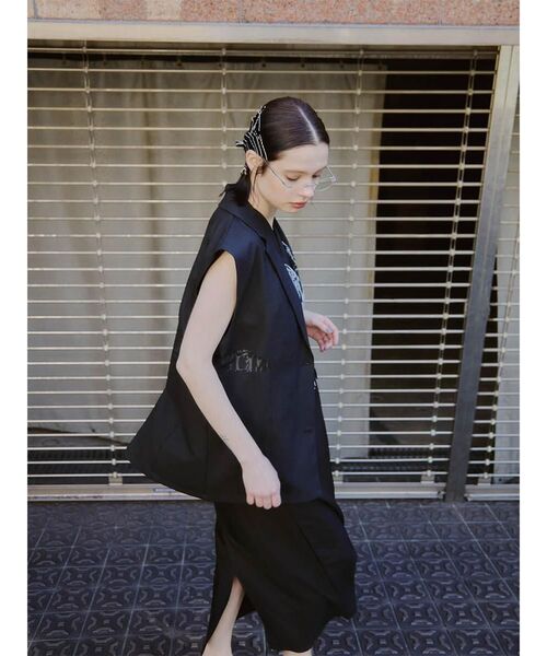 :ETHROF(イーサオブ)の「JACQUARD BUSTIRE SET DRESS(ワンピース・レディース・ブラック・MEDIUM)」の6枚目の写真