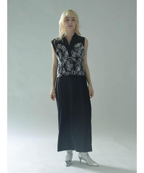 :ETHROF(イーサオブ)の「JACQUARD BUSTIRE SET DRESS(ワンピース・レディース・ブラック・MEDIUM)」の10枚目の写真