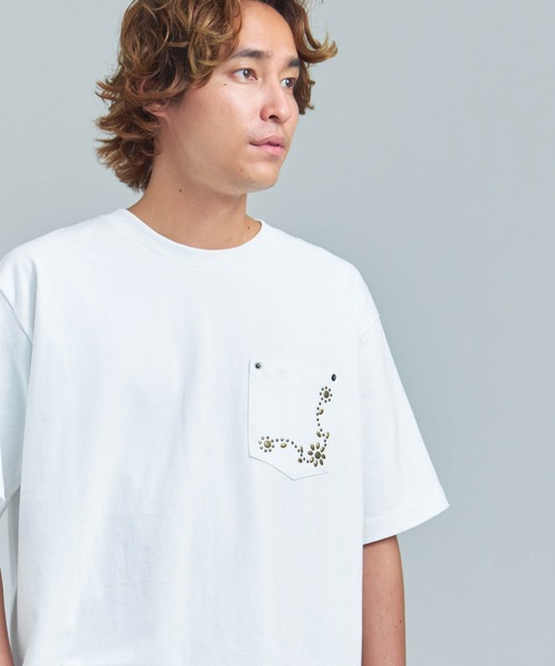 JACKROSE(ジャックローズ)の「JE STUDS POCKET TEE(Tシャツ/カットソー・メンズ・ブラック/ホワイト・M/L/XL)」の1枚目の写真