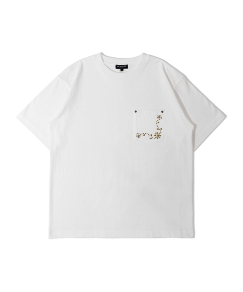 JACKROSE(ジャックローズ)の「JE STUDS POCKET TEE(Tシャツ/カットソー・メンズ・ブラック/ホワイト・M/L/XL)」の3枚目の写真