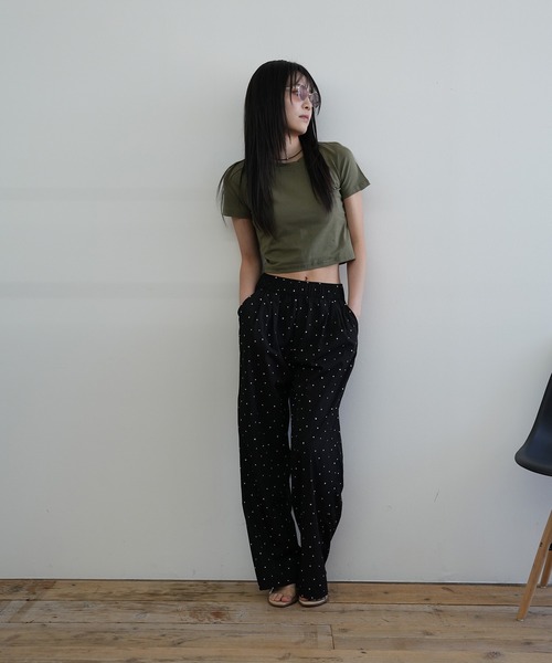 Kotoe(コトエ)の「ドット柄 タックワイドパンツ(その他パンツ・レディース・ホワイト/ブラック・FREE)」の7枚目の写真