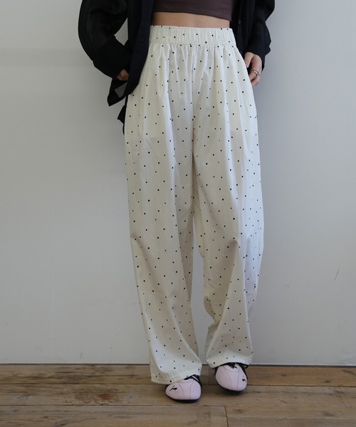 Kotoe(コトエ)の「ドット柄 タックワイドパンツ(その他パンツ・レディース・ホワイト/ブラック・FREE)」の22枚目の写真