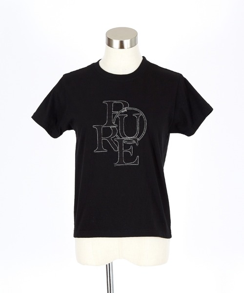 a.p.o.v.(エーピーオービー)の「a.p.o.v. クロップド丈ダメージワッペンY2KプリントTシャツ(レディース)(Tシャツ/カットソー・レディース・ホワイト/ブラック・ONESIZE)」の11枚目の写真