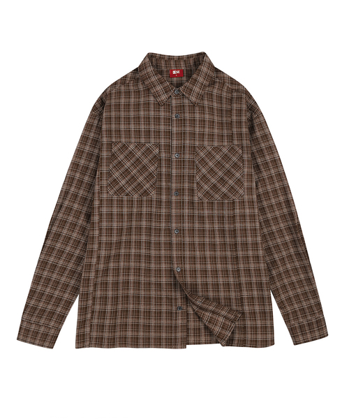 DESIRED(デシレッド)の「切り替えチェックシャツ-FASK5402B08(シャツ/ブラウス・レディース・ブラウン・MEDIUM/LARGE/X-LARGE)」の1枚目の写真