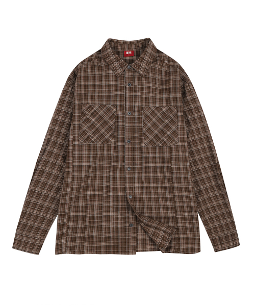 DESIRED(デシレッド)の「切り替えチェックシャツ-FASK5402B08(シャツ/ブラウス・レディース・ブラウン・MEDIUM/LARGE/X-LARGE)」の2枚目の写真