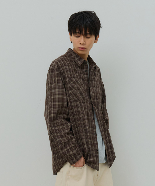 DESIRED(デシレッド)の「切り替えチェックシャツ-FASK5402B08(シャツ/ブラウス・レディース・ブラウン・MEDIUM/LARGE/X-LARGE)」の4枚目の写真