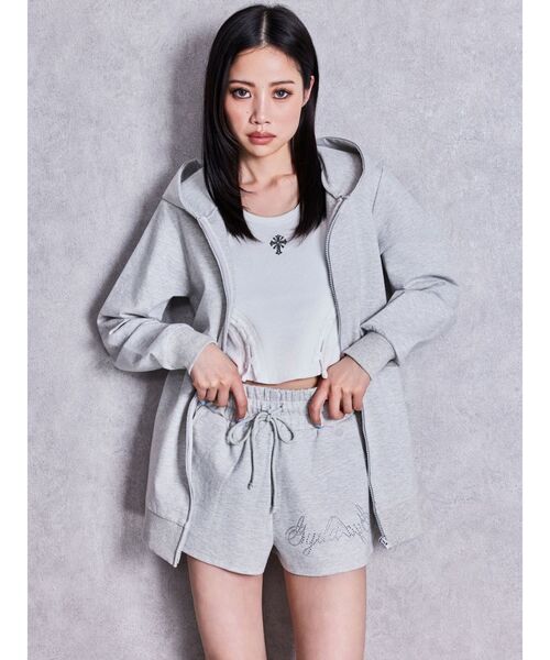 GYDA（ジェイダ）の「Gydadygラメプリントロングパーカー（パーカー・レディース・ブラック/グレー・FREE）」の18枚目の写真