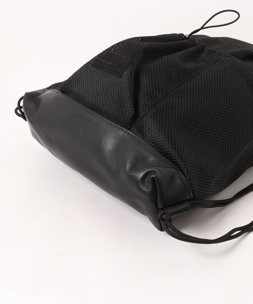 ADAM PATEK（アダムパテック）の「●ADAM PATEK●Leather trimmed mesh drawstring bag（バックパック/リュック・メンズ・ブラック・FREE）」の10枚目の写真