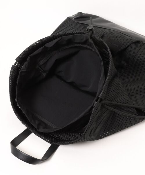ADAM PATEK（アダムパテック）の「●ADAM PATEK●Leather trimmed mesh drawstring bag（バックパック/リュック・メンズ・ブラック・FREE）」の11枚目の写真