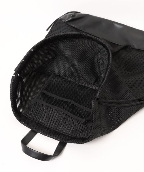 ADAM PATEK（アダムパテック）の「●ADAM PATEK●Leather trimmed mesh drawstring bag（バックパック/リュック・メンズ・ブラック・FREE）」の12枚目の写真