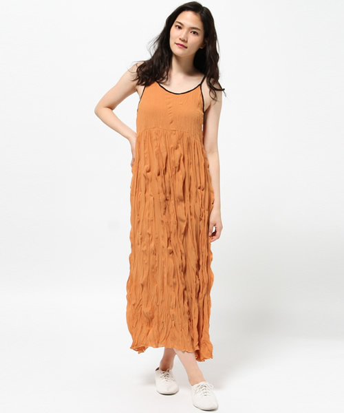 OUTLET（アウトレット）の「【mystic】ワッシャー加工キャミワンピース（ワンピース・レディース・キャメル/ミント/オフホワイト・FREE）」の3枚目の写真