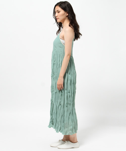 OUTLET（アウトレット）の「【mystic】ワッシャー加工キャミワンピース（ワンピース・レディース・キャメル/ミント/オフホワイト・FREE）」の9枚目の写真