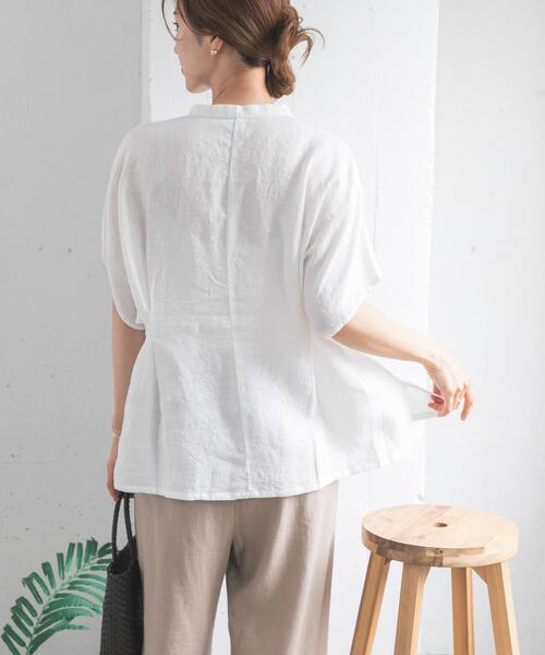 URBAN RESEARCH DOORS（アーバンリサーチドアーズ）の「リネンウエストタックスキッパーブラウス（シャツ/ブラウス・レディース・ボルドー/オフホワイト/ネイビー・FREE）」の16枚目の写真