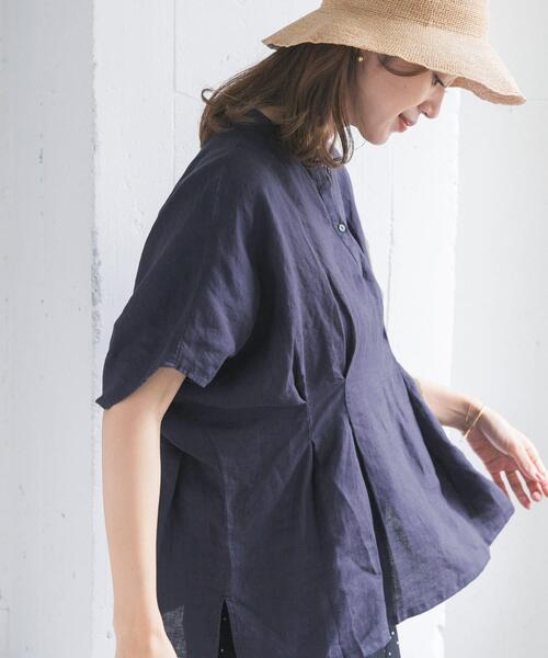 URBAN RESEARCH DOORS（アーバンリサーチドアーズ）の「リネンウエストタックスキッパーブラウス（シャツ/ブラウス・レディース・ボルドー/オフホワイト/ネイビー・FREE）」の17枚目の写真
