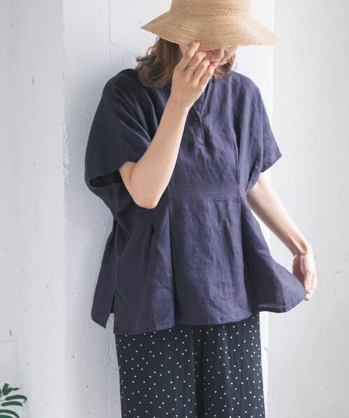 URBAN RESEARCH DOORS（アーバンリサーチドアーズ）の「リネンウエストタックスキッパーブラウス（シャツ/ブラウス・レディース・ボルドー/オフホワイト/ネイビー・FREE）」の18枚目の写真
