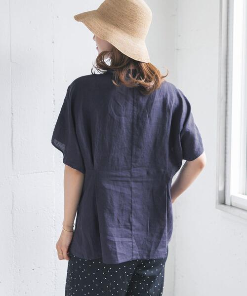 URBAN RESEARCH DOORS（アーバンリサーチドアーズ）の「リネンウエストタックスキッパーブラウス（シャツ/ブラウス・レディース・ボルドー/オフホワイト/ネイビー・FREE）」の10枚目の写真