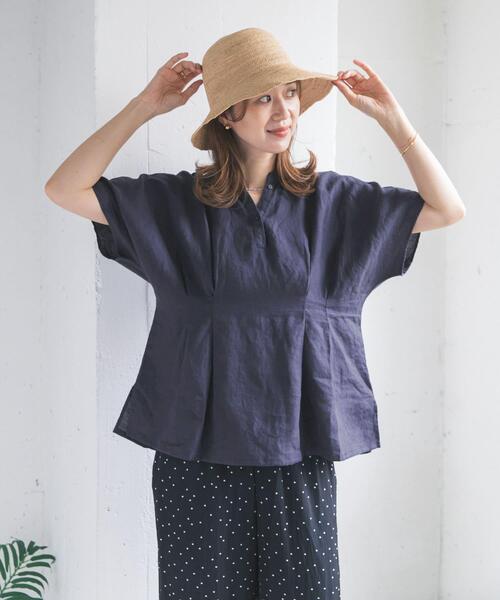 URBAN RESEARCH DOORS（アーバンリサーチドアーズ）の「リネンウエストタックスキッパーブラウス（シャツ/ブラウス・レディース・ボルドー/オフホワイト/ネイビー・FREE）」の12枚目の写真