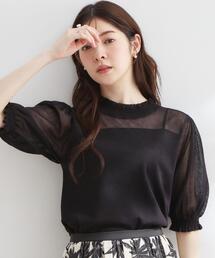 【洗える】LEVITAシャーリング サマーニット