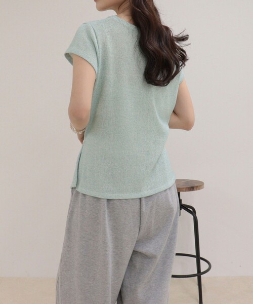 fredy emue(フレディエミュ)の「ニットソーカシュクールプルオーバー(Tシャツ/カットソー・レディース・グレー/サックスブルー/オフホワイト・38)」の21枚目の写真