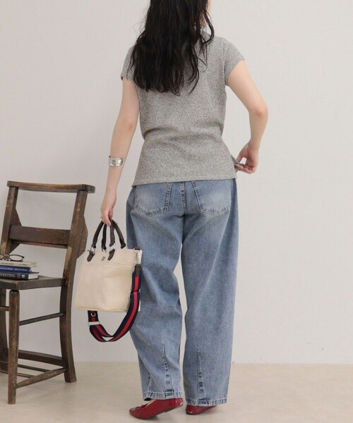 fredy emue(フレディエミュ)の「ニットソーカシュクールプルオーバー(Tシャツ/カットソー・レディース・グレー/サックスブルー/オフホワイト・38)」の16枚目の写真