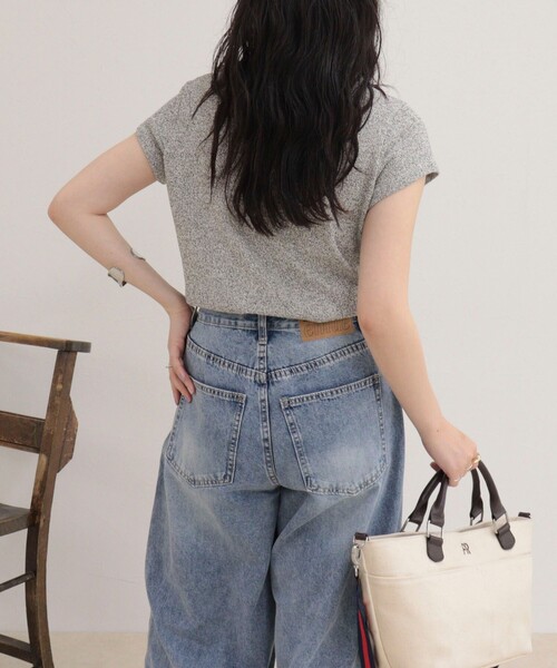 fredy emue(フレディエミュ)の「ニットソーカシュクールプルオーバー(Tシャツ/カットソー・レディース・グレー/サックスブルー/オフホワイト・38)」の6枚目の写真
