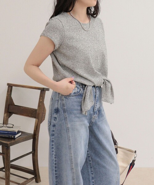 fredy emue(フレディエミュ)の「ニットソーカシュクールプルオーバー(Tシャツ/カットソー・レディース・グレー/サックスブルー/オフホワイト・38)」の5枚目の写真