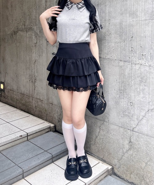 INGNI（イング）の「Wカラー半袖ポロニット（ニット/セーター・レディース・グレー系9/ブラック系9・M）」の13枚目の写真