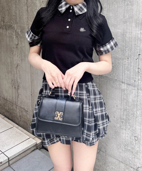INGNI（イング）の「Wカラー半袖ポロニット（ニット/セーター・レディース・グレー系9/ブラック系9・M）」の17枚目の写真