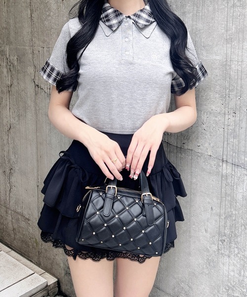 INGNI（イング）の「Wカラー半袖ポロニット（ニット/セーター・レディース・グレー系9/ブラック系9・M）」の19枚目の写真