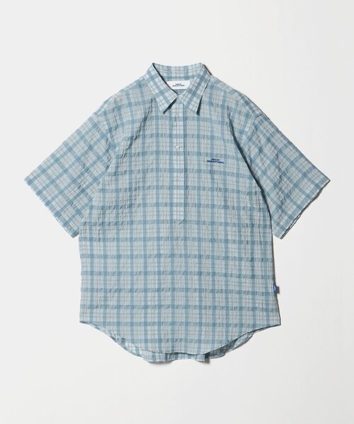 NICE WEATHER(ナイスウェザー)の「<NICE WEATHER>シアーチェック シャツ(シャツ/ブラウス・メンズ・ライトグレー・M)」の1枚目の写真