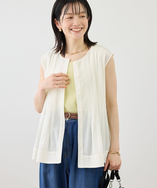 ROPE' PICNIC（ロペピクニック）の「【WEB限定カラー】タックデザインシャツ（シャツ/ブラウス・レディース・ピンク/ブラック/ホワイト/サックスブルー・FREE）」の5枚目の写真