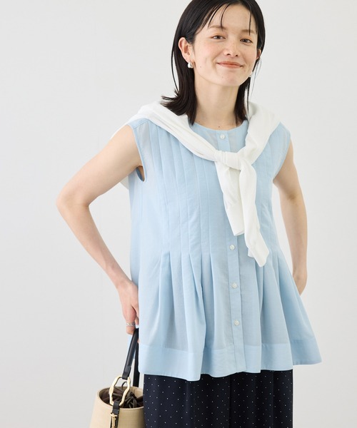 ROPE' PICNIC（ロペピクニック）の「【WEB限定カラー】タックデザインシャツ（シャツ/ブラウス・レディース・ピンク/ブラック/ホワイト/サックスブルー・FREE）」の6枚目の写真