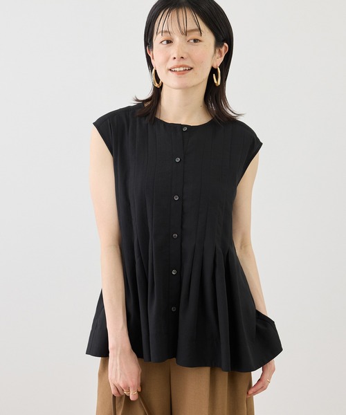 ROPE' PICNIC（ロペピクニック）の「【WEB限定カラー】タックデザインシャツ（シャツ/ブラウス・レディース・ピンク/ブラック/ホワイト/サックスブルー・FREE）」の9枚目の写真