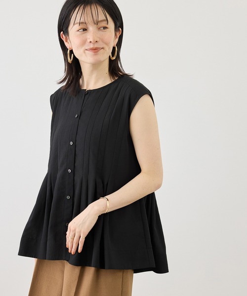 ROPE' PICNIC（ロペピクニック）の「【WEB限定カラー】タックデザインシャツ（シャツ/ブラウス・レディース・ピンク/ブラック/ホワイト/サックスブルー・FREE）」の10枚目の写真