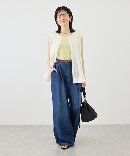 ROPE' PICNIC（ロペピクニック）の「【WEB限定カラー】タックデザインシャツ（シャツ/ブラウス・レディース・ピンク/ブラック/ホワイト/サックスブルー・FREE）」の12枚目の写真