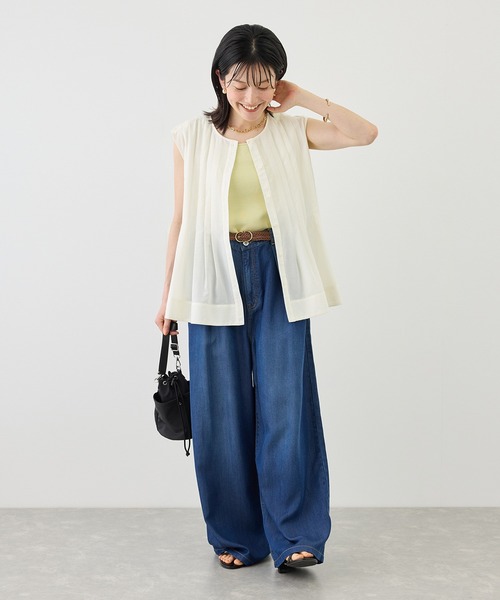 ROPE' PICNIC（ロペピクニック）の「【WEB限定カラー】タックデザインシャツ（シャツ/ブラウス・レディース・ピンク/ブラック/ホワイト/サックスブルー・FREE）」の13枚目の写真