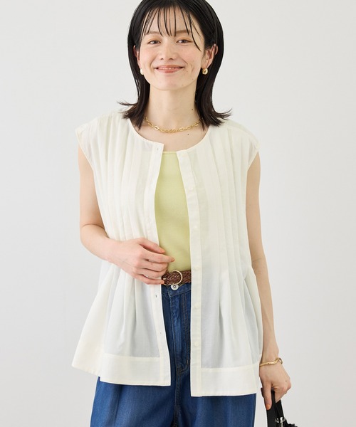 ROPE' PICNIC（ロペピクニック）の「【WEB限定カラー】タックデザインシャツ（シャツ/ブラウス・レディース・ピンク/ブラック/ホワイト/サックスブルー・FREE）」の14枚目の写真