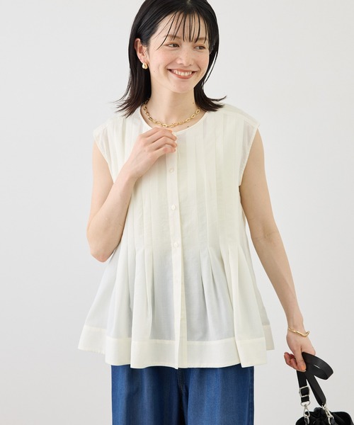 ROPE' PICNIC（ロペピクニック）の「【WEB限定カラー】タックデザインシャツ（シャツ/ブラウス・レディース・ピンク/ブラック/ホワイト/サックスブルー・FREE）」の15枚目の写真