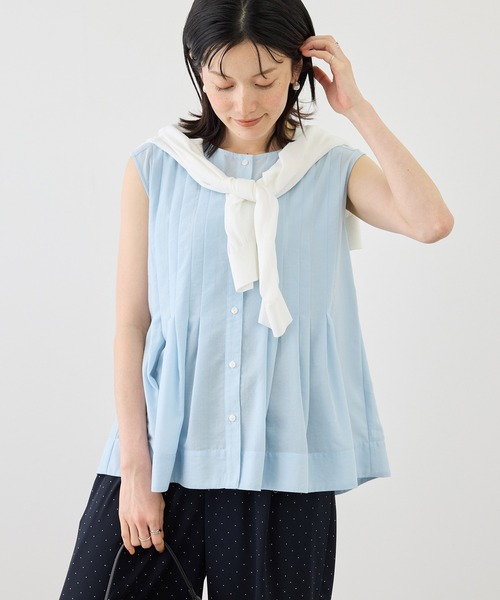 ROPE' PICNIC（ロペピクニック）の「【WEB限定カラー】タックデザインシャツ（シャツ/ブラウス・レディース・ピンク/ブラック/ホワイト/サックスブルー・FREE）」の20枚目の写真